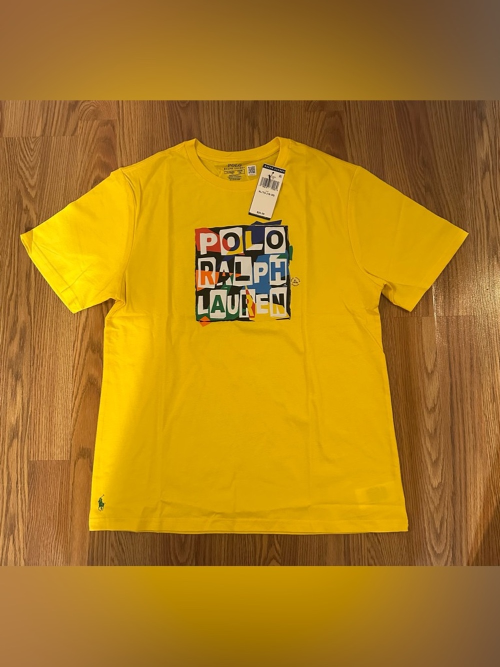 Polo Ralph Lauren Boy’s Yellow Logo Cotton Jersey Tee, Size XL (18-20)